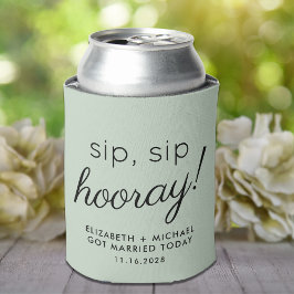 Wedding Favor Sip Sip Hooray Sage Green Blikjeskoeler