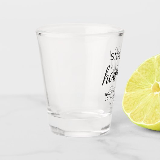 Wedding Favor Sip Sip Hooray Shot Glas (Links)