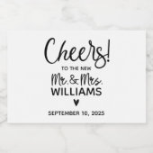 Wedding Favor Sparkling Wijnetiket (Enkel label)