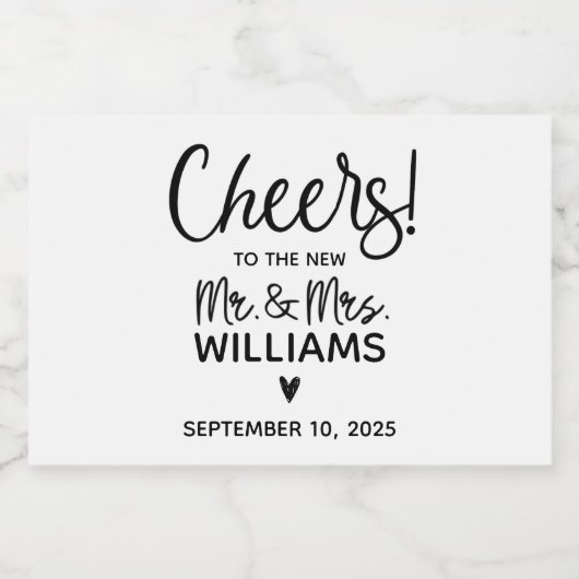 Wedding Favor Sparkling Wijnetiket (Enkel label)