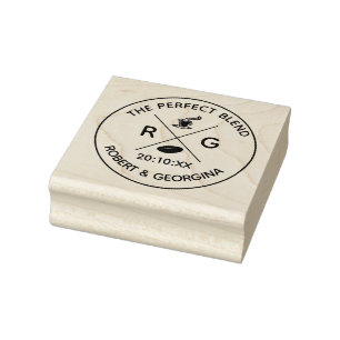 Wedding Favor Stamp   Koffie het perfecte mengsel Rubberstempel