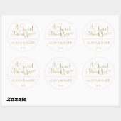 WEDDING FAVOR STICKER: "Een zoete dank." Ronde Sticker (Vel)