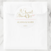 WEDDING FAVOR STICKER: "Een zoete dank." Ronde Sticker (Tas)