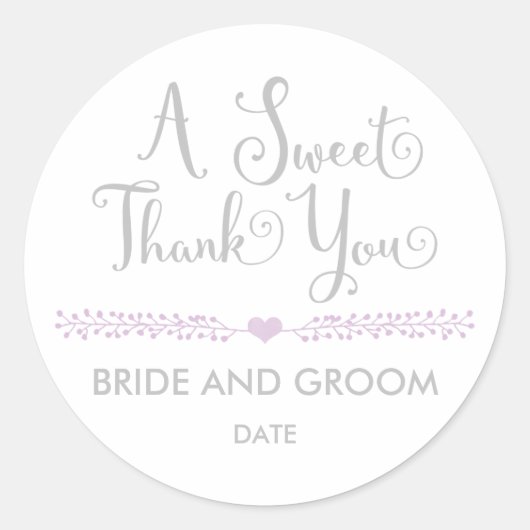 WEDDING FAVOR STICKER Hartelijk dank. (Voorkant)