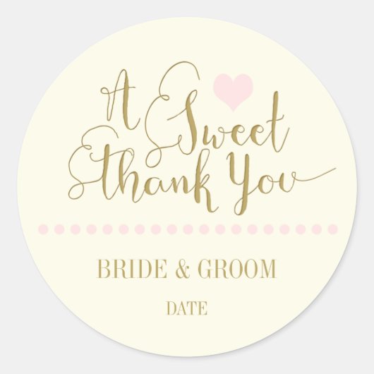 WEDDING FAVOR STICKER Hartelijk dank. (Voorkant)