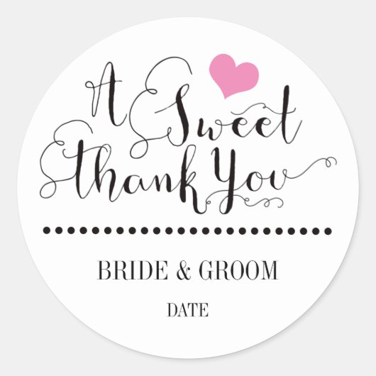 WEDDING FAVOR STICKER Hartelijk dank. (Voorkant)