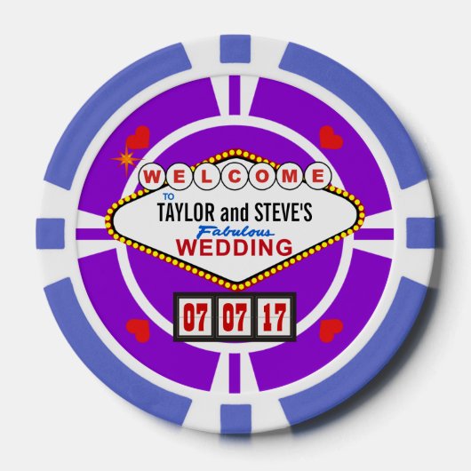 Wedding Favor Vegas Casino Poker Chips (Voorkant)