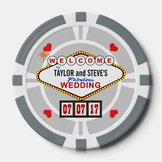Wedding Favor Vegas Casino Poker Chips (Voorkant)