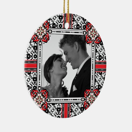 Wedding Favor, Verloving Portret Foto Ornament (Rechts)