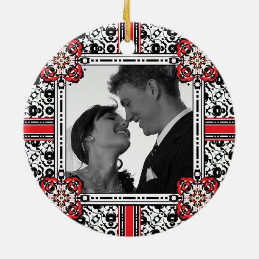 Wedding Favor, Verloving Portret Foto Ornament (Achterkant)