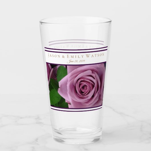 Wedding Favoriet Glass Lavendel Roos Glas (Voorkant)