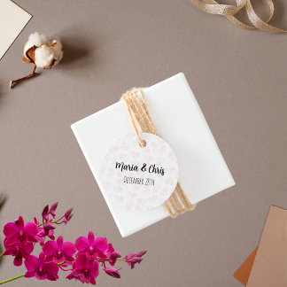 Wedding Favoriet Lichtroze Bloemen Bedankjes Labels