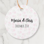 Wedding Favoriet Lichtroze Bloemen Bedankjes Labels (Voorkant)