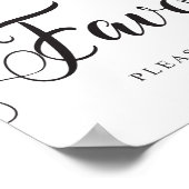 Wedding Favors Sign. Complimentair cadeau voor gas Poster (Hoek)