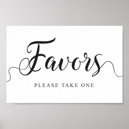 Wedding Favors Sign. Complimentair cadeau voor gas Poster (Voorkant)