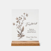 Wedding Favors Sign Rustiek Elegant Wildflowers Acryl Bord (Voorkant)