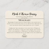 Wedding Favors St. Charles Memorare Heilige Kaart Visitekaartje (Achterkant)