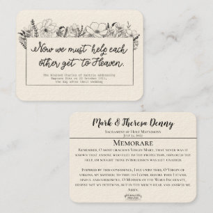 Wedding Favors St. Charles Memorare Heilige Kaart Visitekaartje