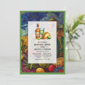 Wedding Fiesta Let's Taco over een repetitie diner Kaart (Staand voorkant)