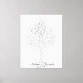 Wedding Fingerprint Tree Guest Book Alternative Canvas Afdruk (Voorkant)