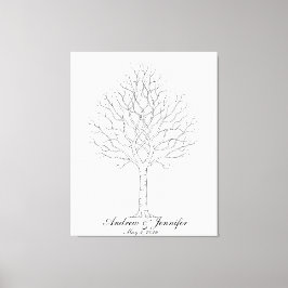 Wedding Fingerprint Tree Guest Book Alternative Canvas Afdruk