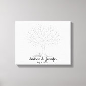 Wedding Fingerprint Tree Guest Book Alternative Canvas Afdruk (Voorkant)
