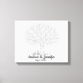 Wedding Fingerprint Tree Guest Book Alternative Canvas Afdruk