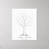 Wedding Fingerprint Tree Guest Book Alternative Canvas Afdruk (Voorkant)