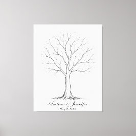 Wedding Fingerprint Tree Guest Book Alternative Canvas Afdruk