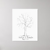 Wedding Fingerprint Tree Guest Book Alternative Canvas Afdruk (Voorkant)