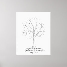 Wedding Fingerprint Tree Guest Book Alternative Canvas Afdruk