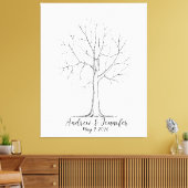 Wedding Fingerprint Tree Guest Book Alternative Canvas Afdruk (Insitu (Woonkamer))