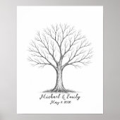 Wedding Fingerprint Tree Guest Book Alternative Poster (Voorkant)