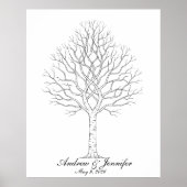 Wedding Fingerprint Tree Guest Book Alternative Poster (Voorkant)