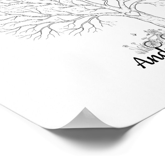 Wedding Fingerprint Tree Guest Book Alternative Poster (Hoek)