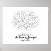 Wedding Fingerprint Tree Guest Book Alternative Poster (Voorkant)