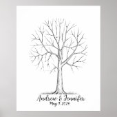 Wedding Fingerprint Tree Guest Book Alternative Poster (Voorkant)