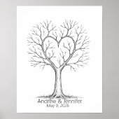 Wedding Fingerprint Tree Guest Book Alternative Poster (Voorkant)