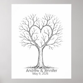 Wedding Fingerprint Tree Guest Book Alternative Poster