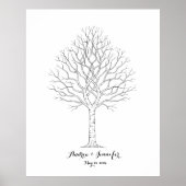 Wedding Fingerprint Tree Guest Book Alternative Poster (Voorkant)