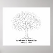 Wedding Fingerprint Tree Guest Book Alternative Poster (Voorkant)