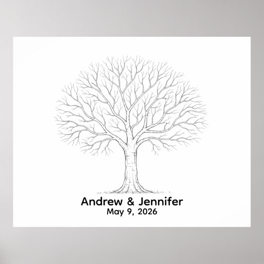 Wedding Fingerprint Tree Guest Book Alternative Poster (Voorkant)