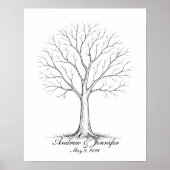 Wedding Fingerprint Tree Guest Book Alternative Poster (Voorkant)