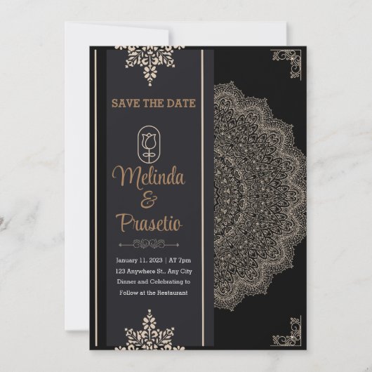 Wedding Flat Invitation Kaart, formaat: 5 x 7 inch Kaart (Voorkant)