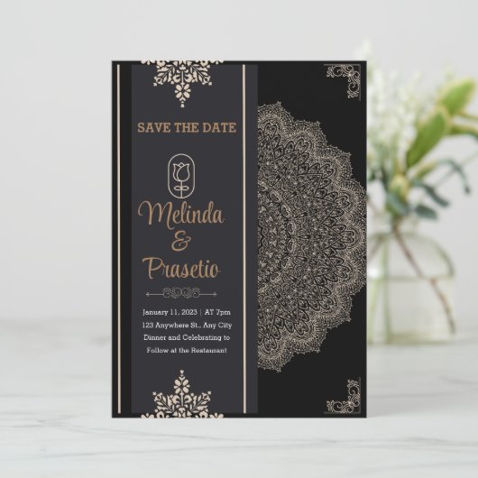 Wedding Flat Invitation Kaart, formaat: 5 x 7 inch Kaart (Staand voorkant)
