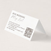 Wedding Flight Travel QR Code Playlist Kaart (Voorkant)