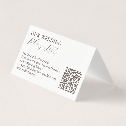 Wedding Flight Travel QR Code Playlist Kaart (Voorkant)