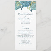 Wedding Floral Blue Hydrangea Ceremony Programme Programmakaart (Voorkant)