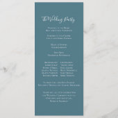 Wedding Floral Blue Hydrangea Ceremony Programme Programmakaart (Achterkant)