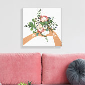 Wedding Floral Bouquet Art Names Canvas Afdruk (Insitu (Woonkamer))